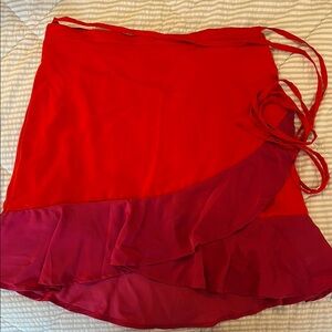 Summersalt Red and Pink Ruffled Skirt XL
